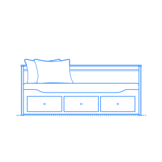 Furniture Daybed Ikea Hemnes Daybed 3 Drawers Sketch Style Svg Vector, Free Vectors File